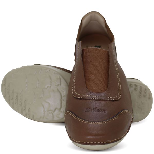 Tênis AL038 Castanho 100 % em couro com palmilha em GEL - 37 OUTLET