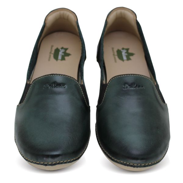 Sapatilha AL 039 Verde 100% em couro palmilha em GEL 39 OUTLET
