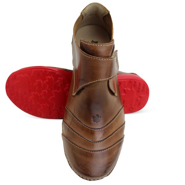 Bota Feminina Anatômica de Couro Legítimo e Palmilha Gel - Castanho (AL 041)