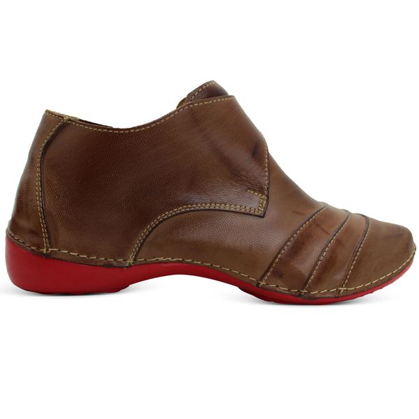 Bota Feminina Anatômica de Couro Legítimo e Palmilha Gel - Castanho (AL 041)