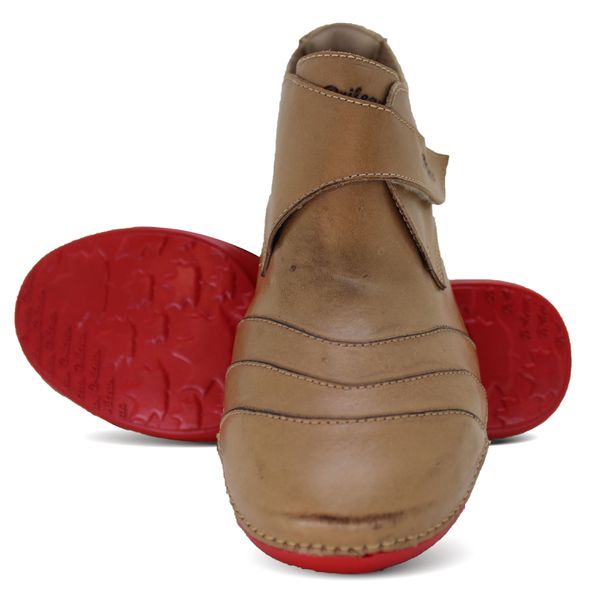 Bota Feminina Ortopédica de Couro Legítimo e Palmilha Gel - Caramelo (AL 041)