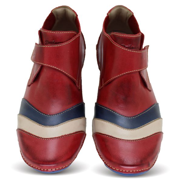 Bota Feminina Ortopédica de Couro Legítimo e Palmilha Gel - Vermelho (AL 041) - 36 OUTLET