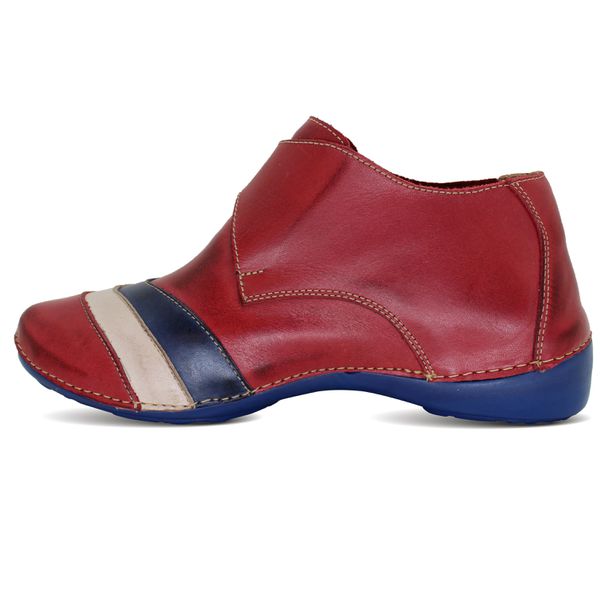 Bota Feminina Ortopédica de Couro Legítimo e Palmilha Gel - Vermelho (AL 041) - 36 OUTLET