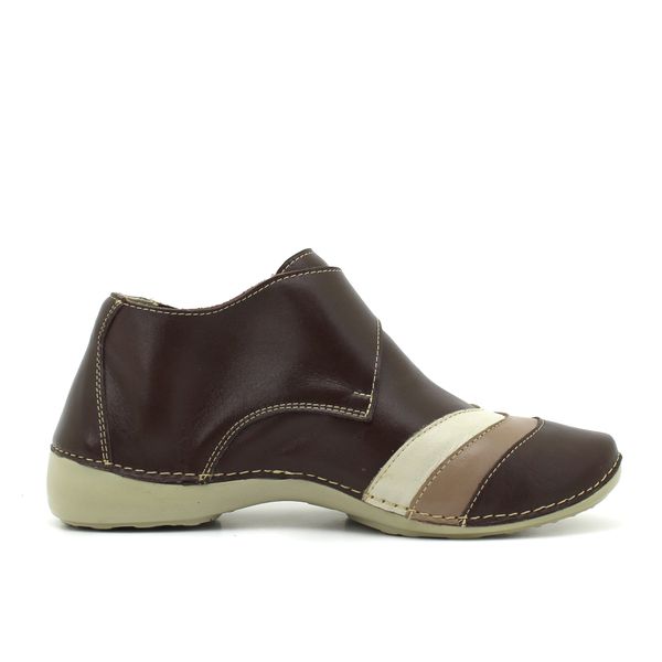 Bota Ortopédica Feminina Couro Legítimo com Palmilha Gel - Café/Fendi (AL 041)