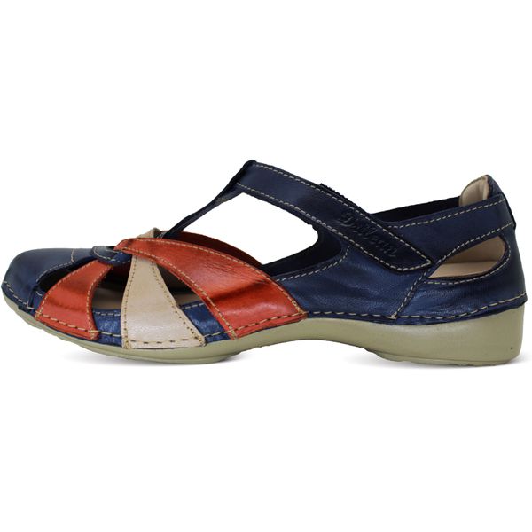Sapatilha AL 042 Azul-Coral-Off 100% em couro palmilha em GEL