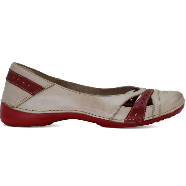 Sapatilha Feminina de Couro Legítimo Vermelho com palmilha em GEL - AL043 - 36 OUTLET