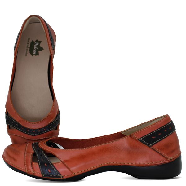 Sapatilha AL 043 Coral-Preto 100% em couro palmilh... - Drilean