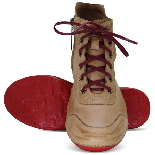 Bota Feminina Ortopédica de Couro Legítimo e Palmilha Gel - Caramelo (AL 045)