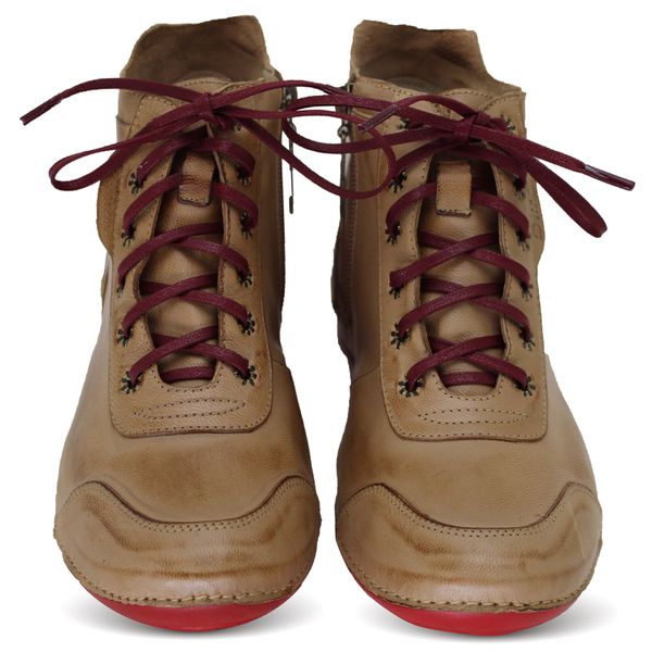 Bota Feminina Ortopédica de Couro Legítimo e Palmilha Gel - Caramelo (AL 045)