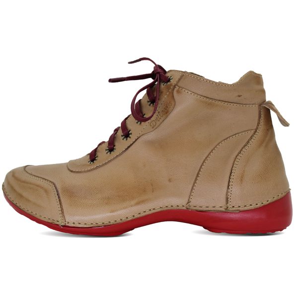 Bota Feminina Ortopédica de Couro Legítimo e Palmilha Gel - Caramelo (AL 045)