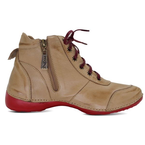 Bota Feminina Ortopédica de Couro Legítimo e Palmilha Gel - Caramelo (AL 045)