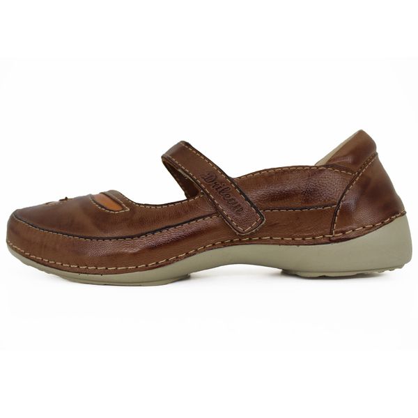 Sapatilha Alívio 048 Castanho/Laranja 100% em couro palmilha GEL - AL048