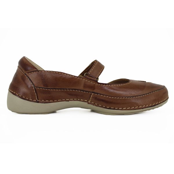Sapatilha Alívio 048 Castanho/Laranja 100% em couro palmilha GEL - 34 - 36 - 37 - 38 (AL048) OUTLET
