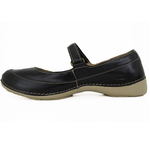 Sapatilha Alívio Preto 100% em couro palmilha GEL - AL049 - 36 - 41 - 43 OUTLET