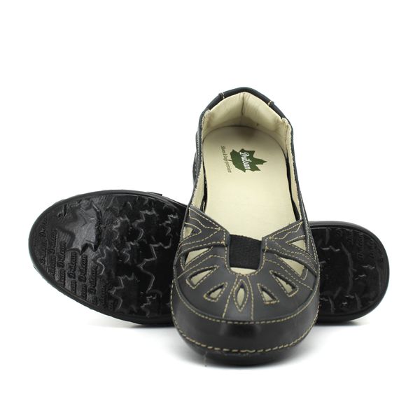 Sapatilha Alívio 051 Preta 100% em couro palmilha GEL - AL051 Preto