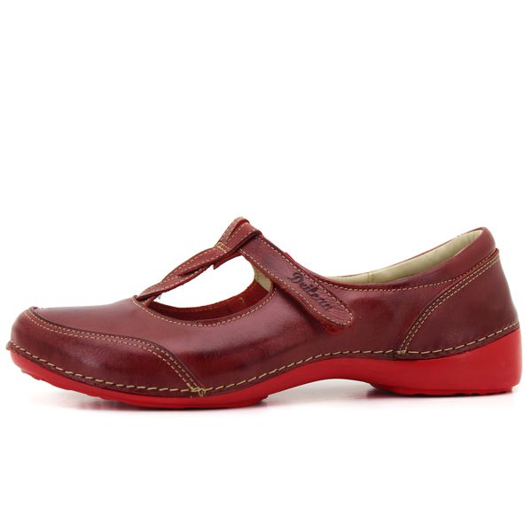 Sapatilha Alívio 052 Vermelho 100% em couro palmilha GEL - AL052 Vermelho 35 OUTLET