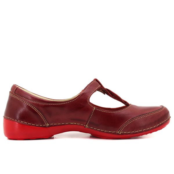 Sapatilha Alívio 052 Vermelho 100% em couro palmilha GEL - AL052 Vermelho 35 OUTLET