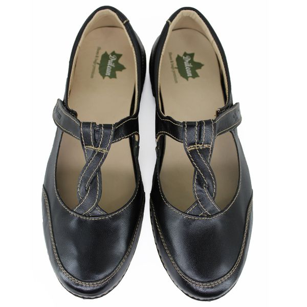 Sapatilha Alívio Preto 100% em couro palmilha GEL - 38 (AL052) OUTLET