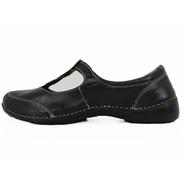 Sapatilha Alívio Preto 100% em couro palmilha GEL - 38 (AL052) OUTLET