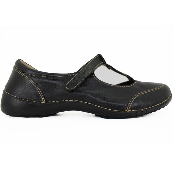 Sapatilha Alívio Preto 100% em couro palmilha GEL - 38 (AL052) OUTLET