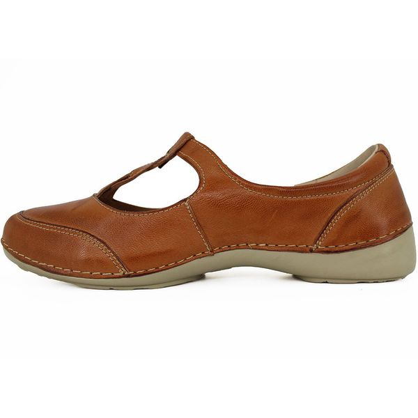 Sapatilha Alívio 052 Laranja 100% em couro palmilha GEL - AL052 Laranja