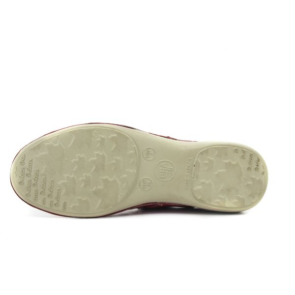 Mule Ortopédico em Couro Legítimo com Palmilha Gel - Vermelho/Off (AL 055)