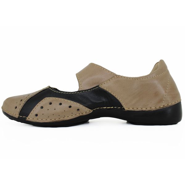 Sapatilha Alívio 056 Fendi/Preto 100% em couro palmilha GEL - AL056