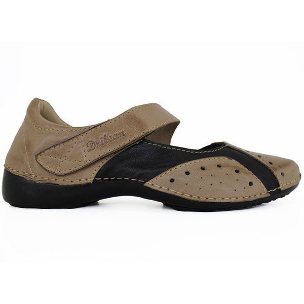 Sapatilha Alívio 056 Fendi/Preto 100% em couro palmilha GEL - AL056