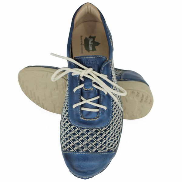 Tênis Feminino de Knit com Palmilha em Gel - Azul (AL057) OUTLET