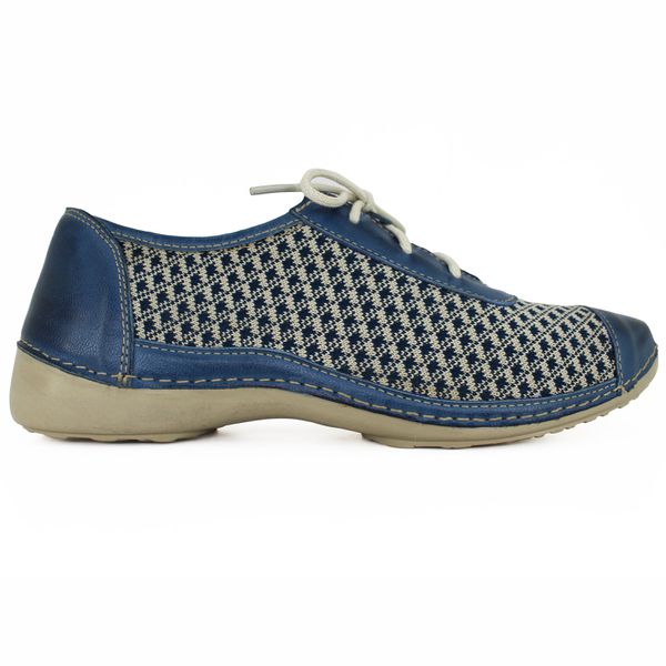 Tênis Feminino de Knit com Palmilha em Gel - Azul (AL057) OUTLET