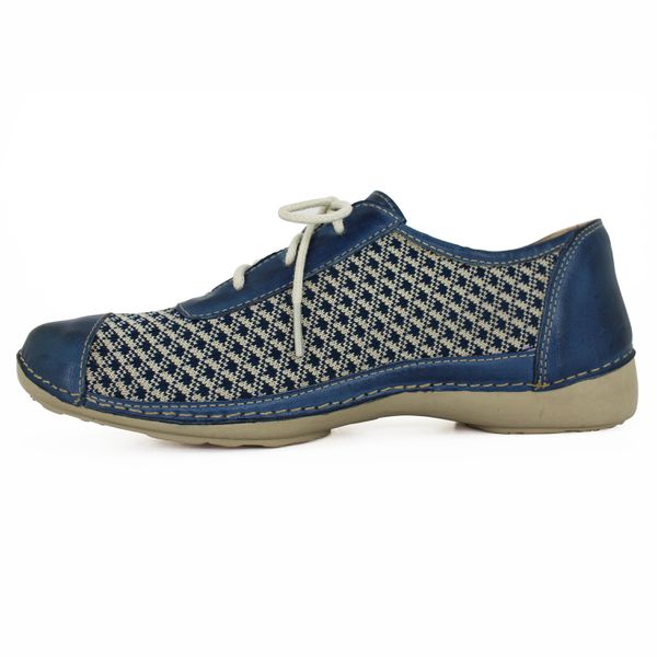 Tênis Feminino de Knit com Palmilha em Gel - Azul (AL057) OUTLET