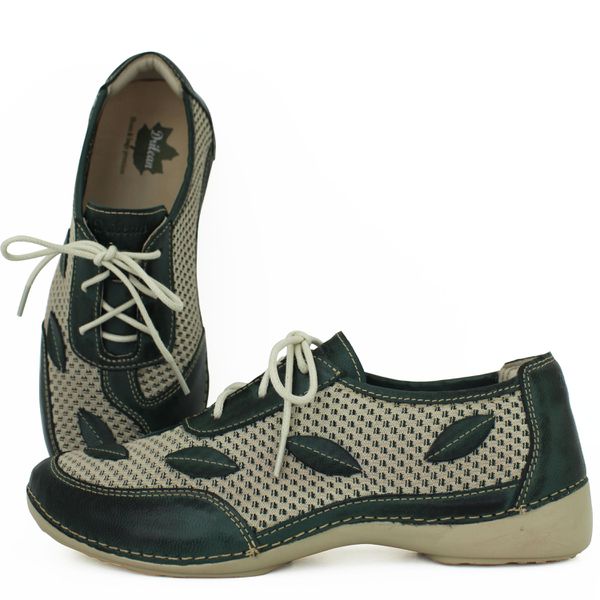 Tênis Feminino de Knit com Palmilha em Gel - Verde... - Drilean