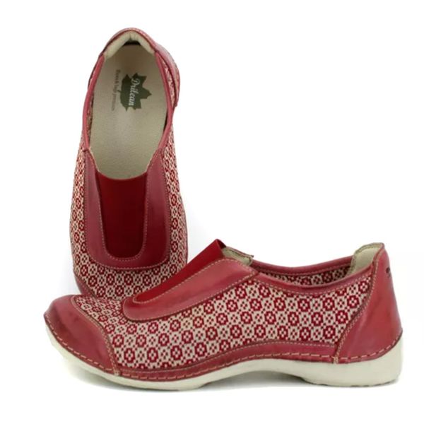 Tênis Feminino Knit com Palmilha em Gel - Vermelho... - Drilean