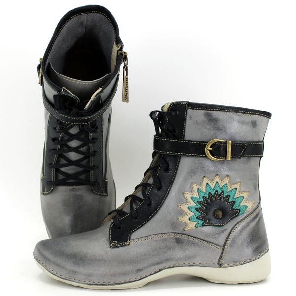 Bota Feminina de Couro Legítimo e Palmilha Gel - G... - Drilean
