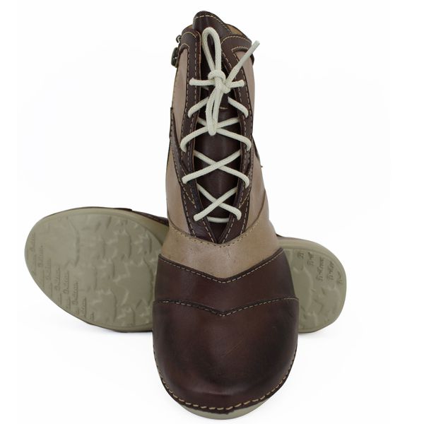 Bota Ortopédica Feminina Couro Legítimo e Palmilha Gel - Fendi/Café (AL 062)