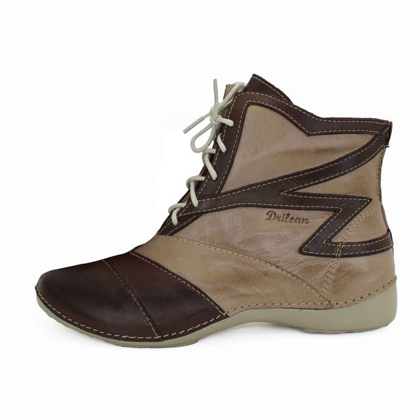 Bota Ortopédica Feminina Couro Legítimo e Palmilha Gel - Fendi/Café (AL 062)