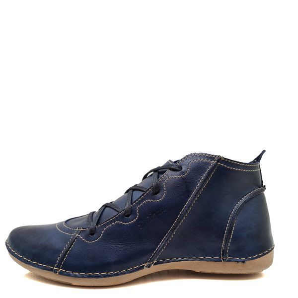 Bota Feminina Ortopédica Couro Legítimo e Palmilha Gel - Azul (AN 003)