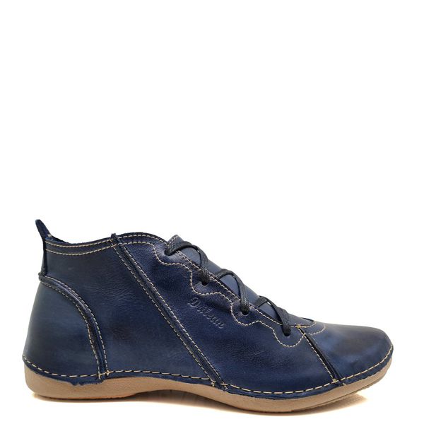Bota Feminina Ortopédica Couro Legítimo e Palmilha Gel - Azul (AN 003)
