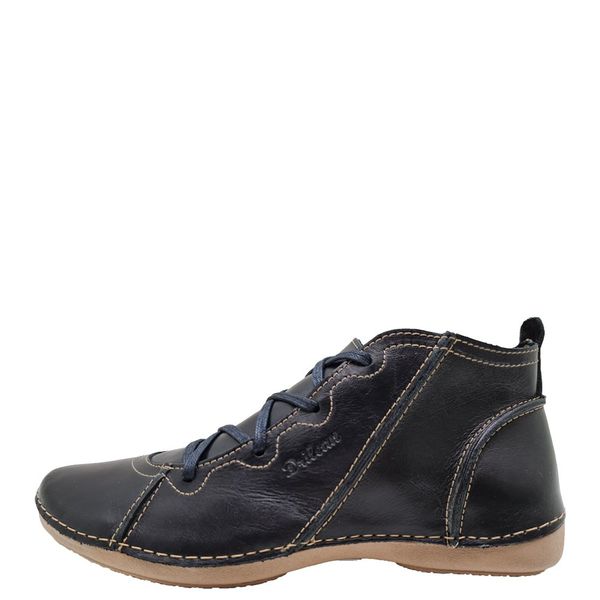 Bota Feminina Ortopédica Couro Legítimo e Palmilha Gel - Preto (AN 003)
