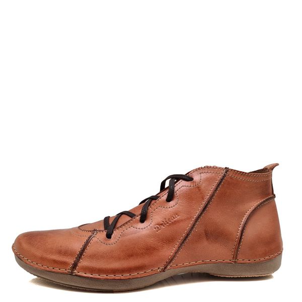 Bota Feminina Ortopédica Couro Legítimo e Palmilha Gel - Laranja (AN 003)