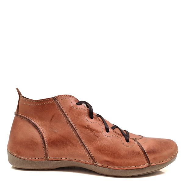Bota Feminina Ortopédica Couro Legítimo e Palmilha Gel - Laranja (AN 003)