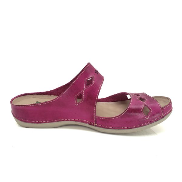 Sandália Feminina Anatômica de Couro Legítimo e Palmilha Gel - Pink (BE 001)