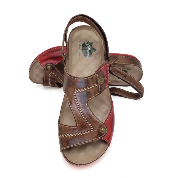 Sandália Feminina Anatômica de Couro Legítimo e Palmilha Gel - Castanho - 36 (BE002) OUTLET