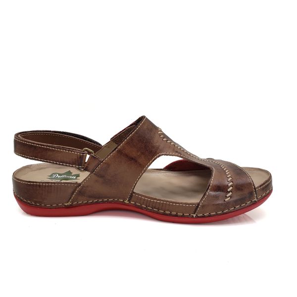Sandália Feminina Anatômica de Couro Legítimo e Palmilha Gel - Castanho - 36 (BE002) OUTLET
