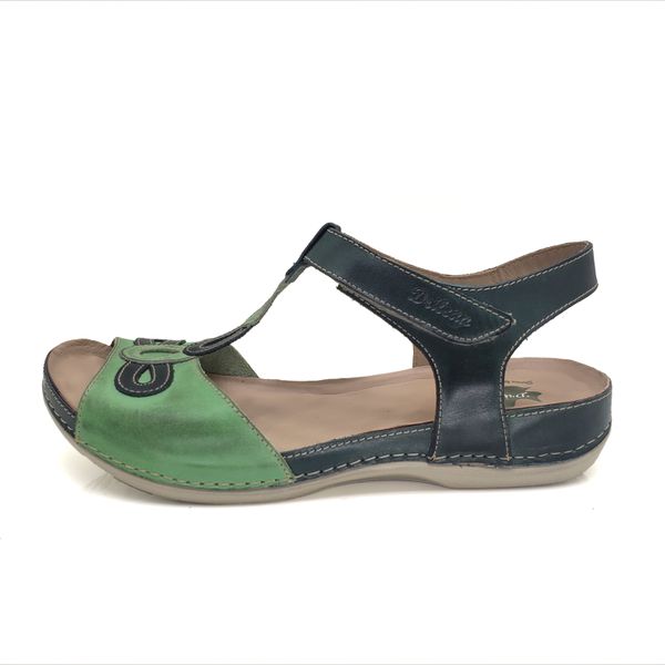 Sandalia Feminina Ortopédica de Couro LegItimo e Palmilha Gel - Verde (BE 004)