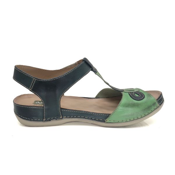 Sandalia Feminina Ortopédica de Couro LegItimo e Palmilha Gel - Verde (BE 004)