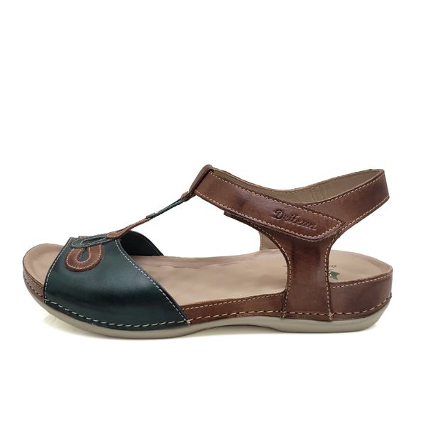 Sandalia Feminina Ortopédica Confortável de Couro Legítimo e Palmilha Gel - Castanho (BE 004) 40 OUTLET