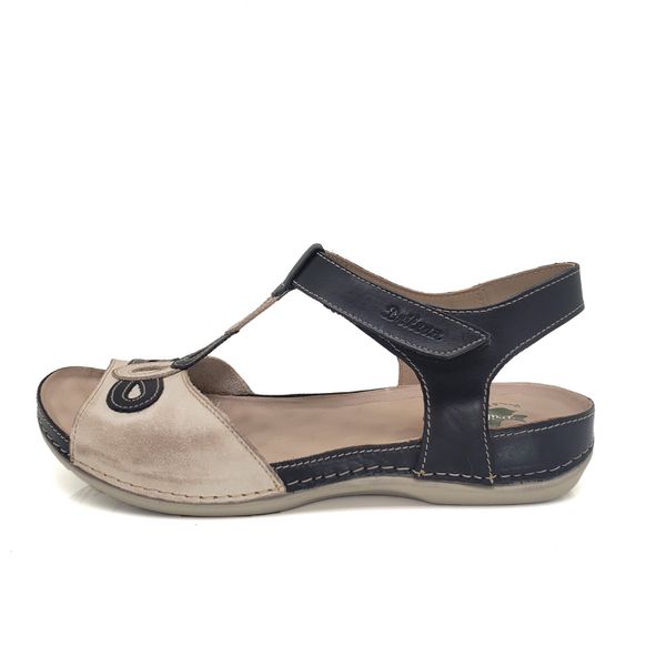 Sandália Feminina Ortopédica de Couro Legítimo e Palmilha Gel - Preto (BE 004)