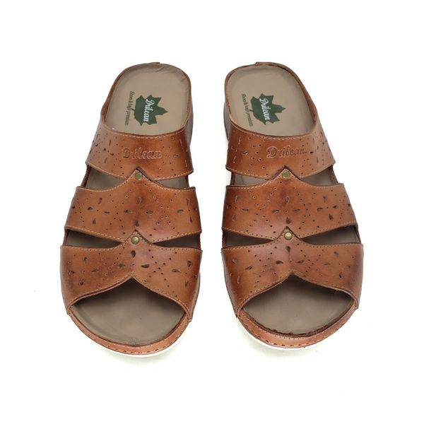 Sandália Feminina Ortopédica de Couro Legítimo e Palmilha Gel - Laranja - 33 - 35 (BE005) OUTLET