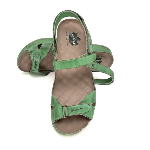 Sandália Feminina Ortopédica de Couro Legítimo e Palmilha Gel - Pistache - 36 (BE006) OUTLET